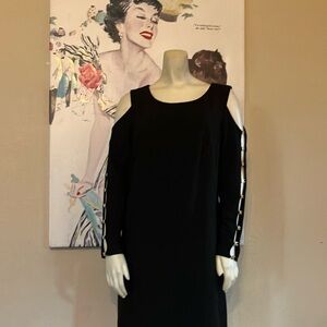 Elegant Black Cold Shoulder Dress